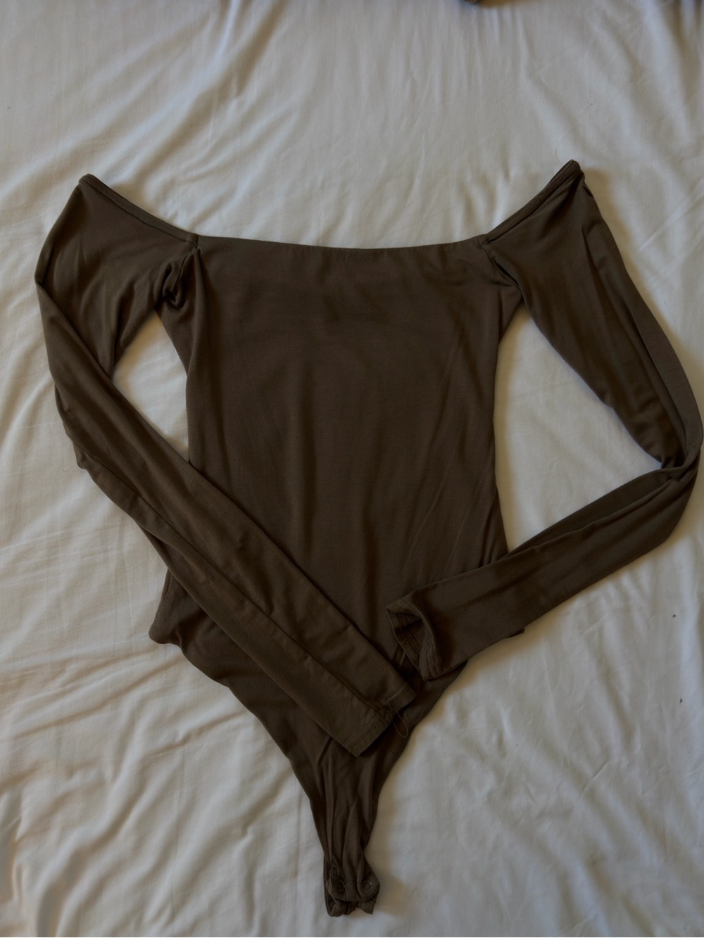 Meshki Peta Off Shoulder Modal Long Sleeve Bodsuit